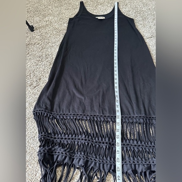 Pepin black fringe boho chic maxi dress sz XS - Picture 9 of 9